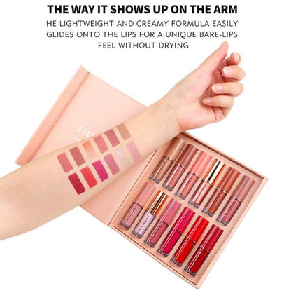 12-Piece Matte Liquid Lipstick & High Shine Lip Gloss Set – Waterproof, Long-Lasting