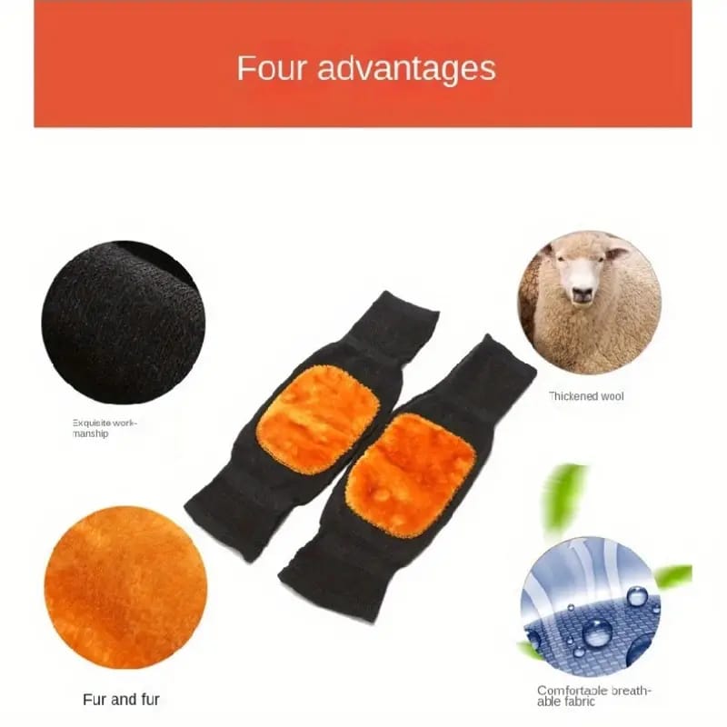 Winter Warm Knee Pads for Men And Women - Wool Material, Hand Washable, Elastic, No Feathers
