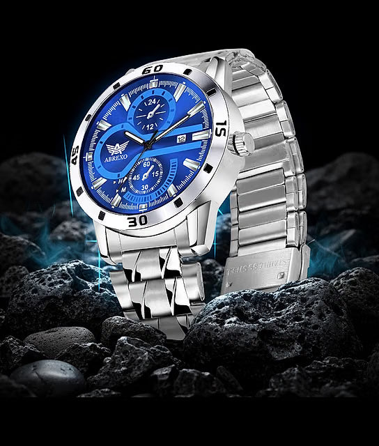 Best Hand Watches, Luxury Gold Silver Tone Date Display Waterproof Luminous Wrist Watch for Men