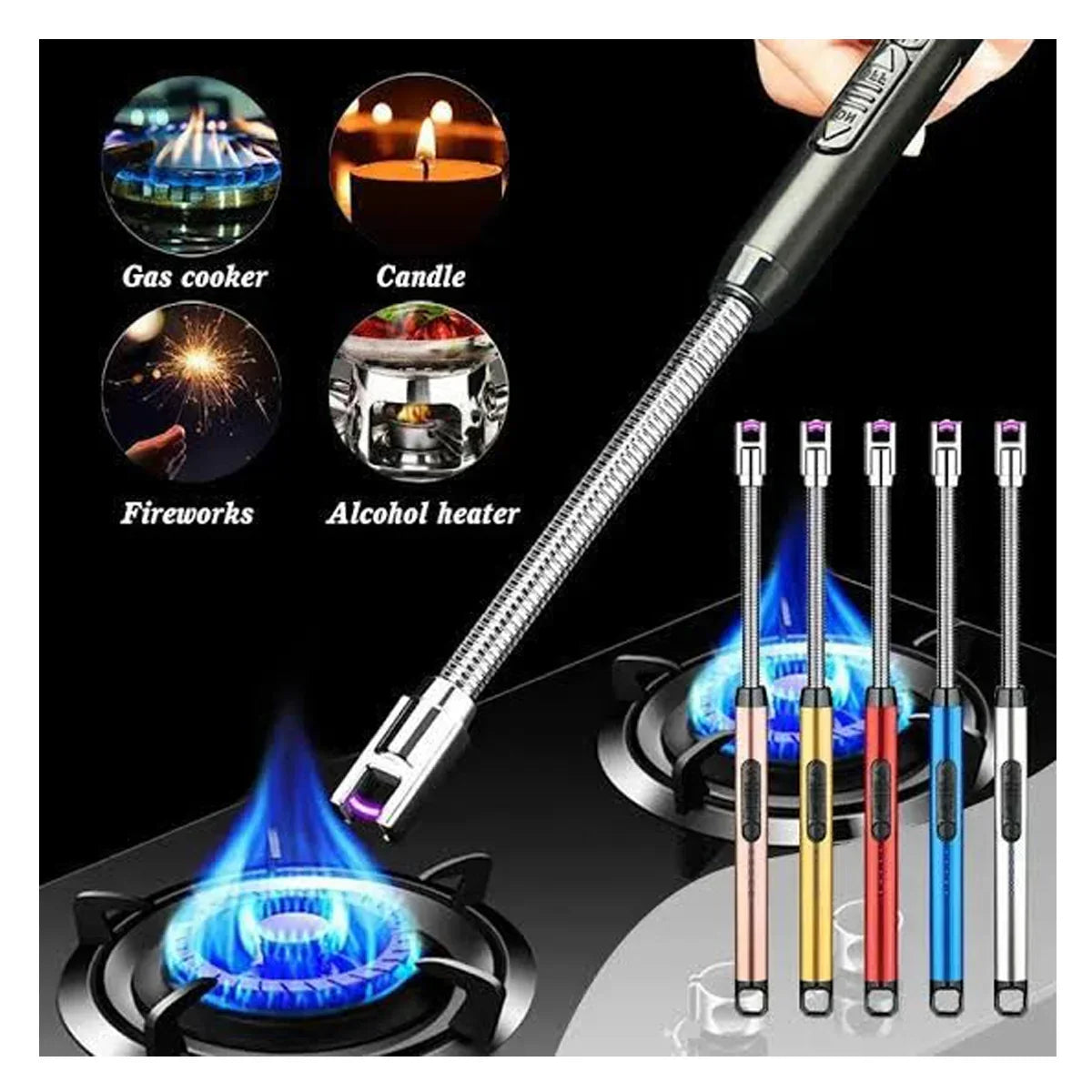 Electric Arc Lighter – Rechargeable Stove Lighter (Random Color)